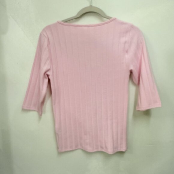 FREE PEOPLE, Pink, Square Neck, Short Sleeve Button Down Shirt, Size L - Picture 5 of 5